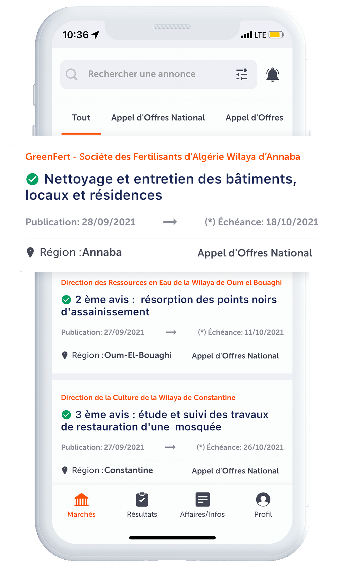 Application appel offre, Algerien tenders, Algeriemarche, Appel d
offre